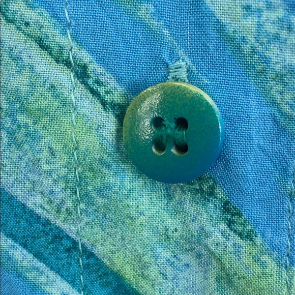 Jams World Women's XXL "Blue Jay" Hawaiian Shirt Rayon Tropical Button Front - Picture 4 of 11